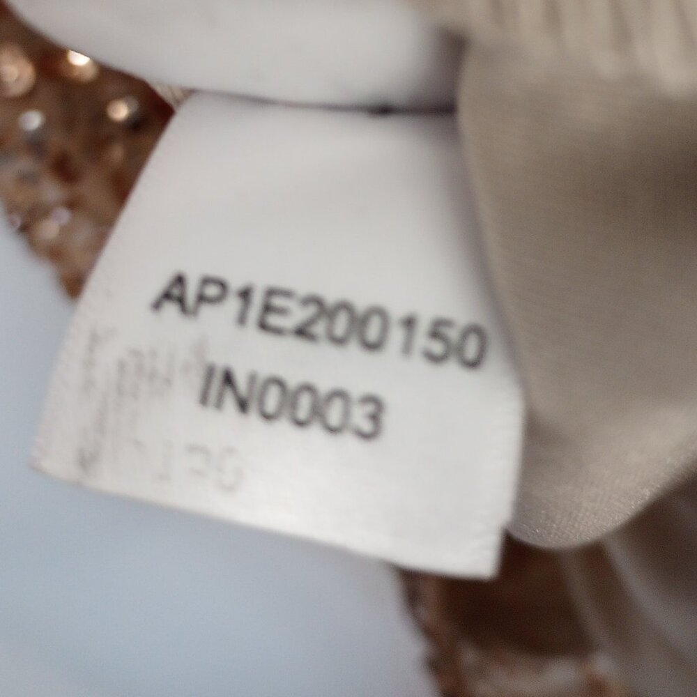 Adrianna Papell Gold Sequined Off-Shoulder Dress - Picture 12 of 13